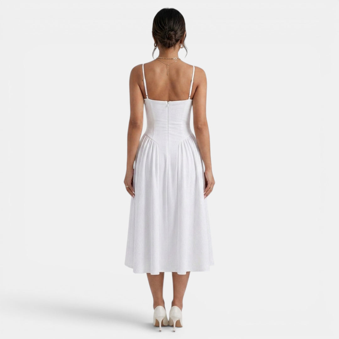 Vestido Midi Corset Mujer Elegante