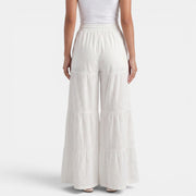 Women's Linen Trousers with Wide Drawstring