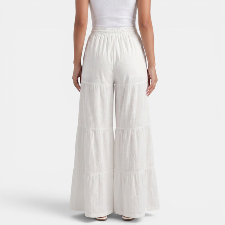 Pantalón Lino Mujer Cordón Ancho