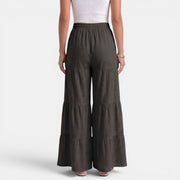 Women's Linen Trousers with Wide Drawstring