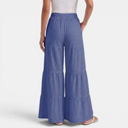 Women's Linen Trousers with Wide Drawstring