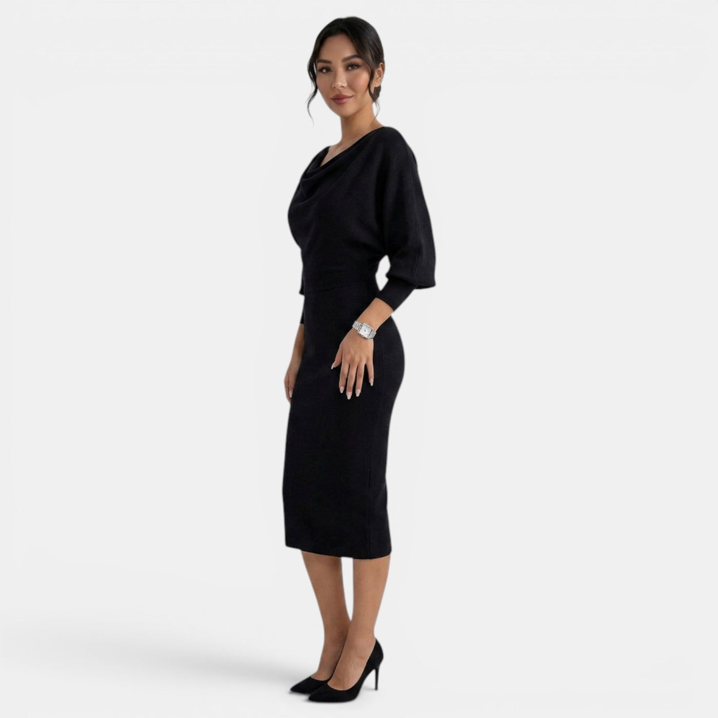 Women's Summer Short Dress with Large Bow and Pearls