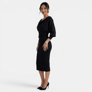 Women's Summer Short Dress with Large Bow and Pearls