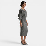 Women's Summer Short Dress with Large Bow and Pearls