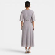 Vestido Midi Fluido Mujer Elegante