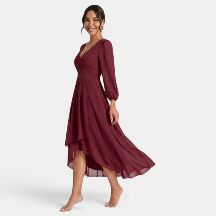 Vestido Midi Mujer Escote V