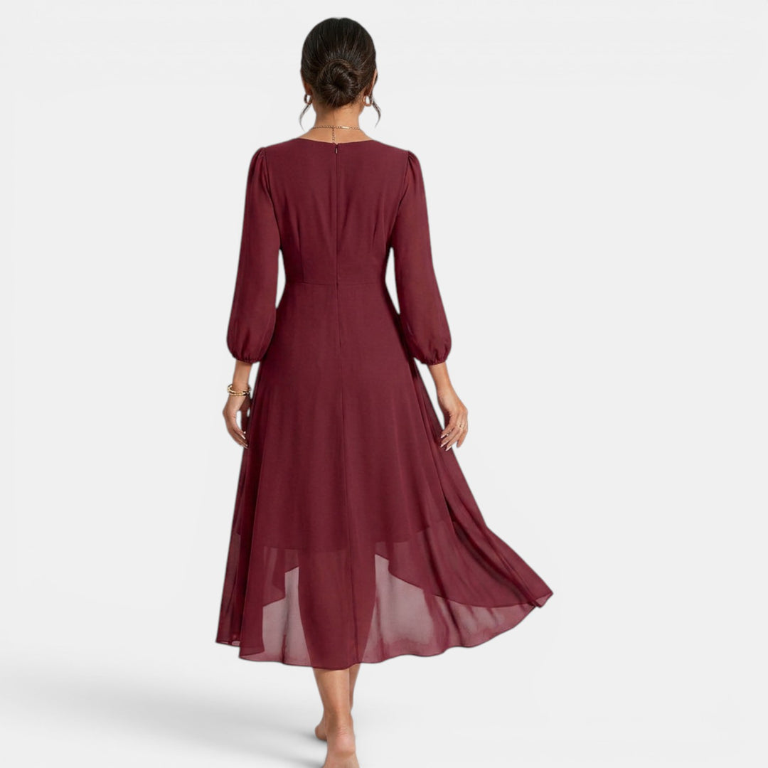 Vestido Midi Mujer Escote V