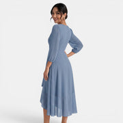 Vestido Midi Mujer Escote V