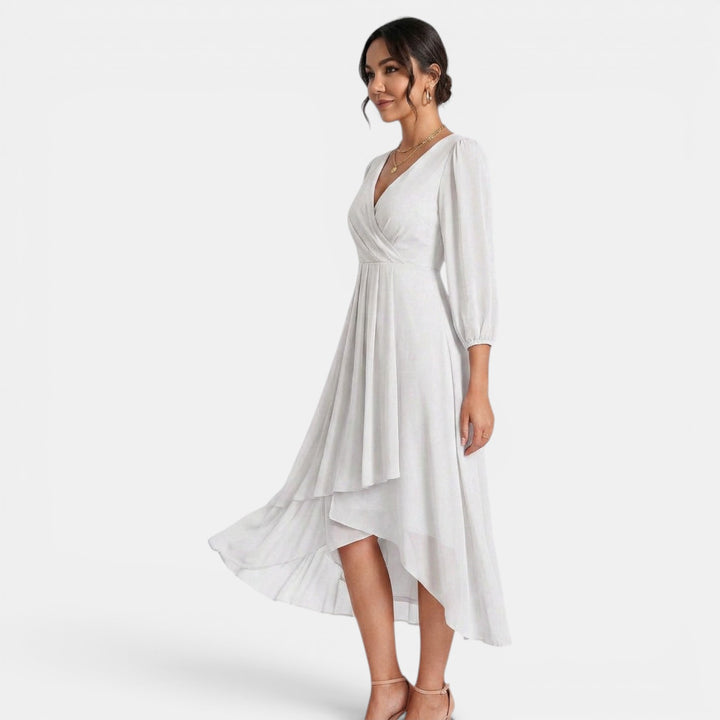 Vestido Midi Mujer Escote V