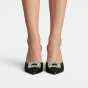 Crystal Heel Mule Sandals