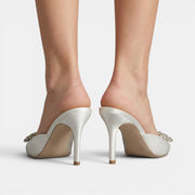 Crystal Heel Mule Sandals