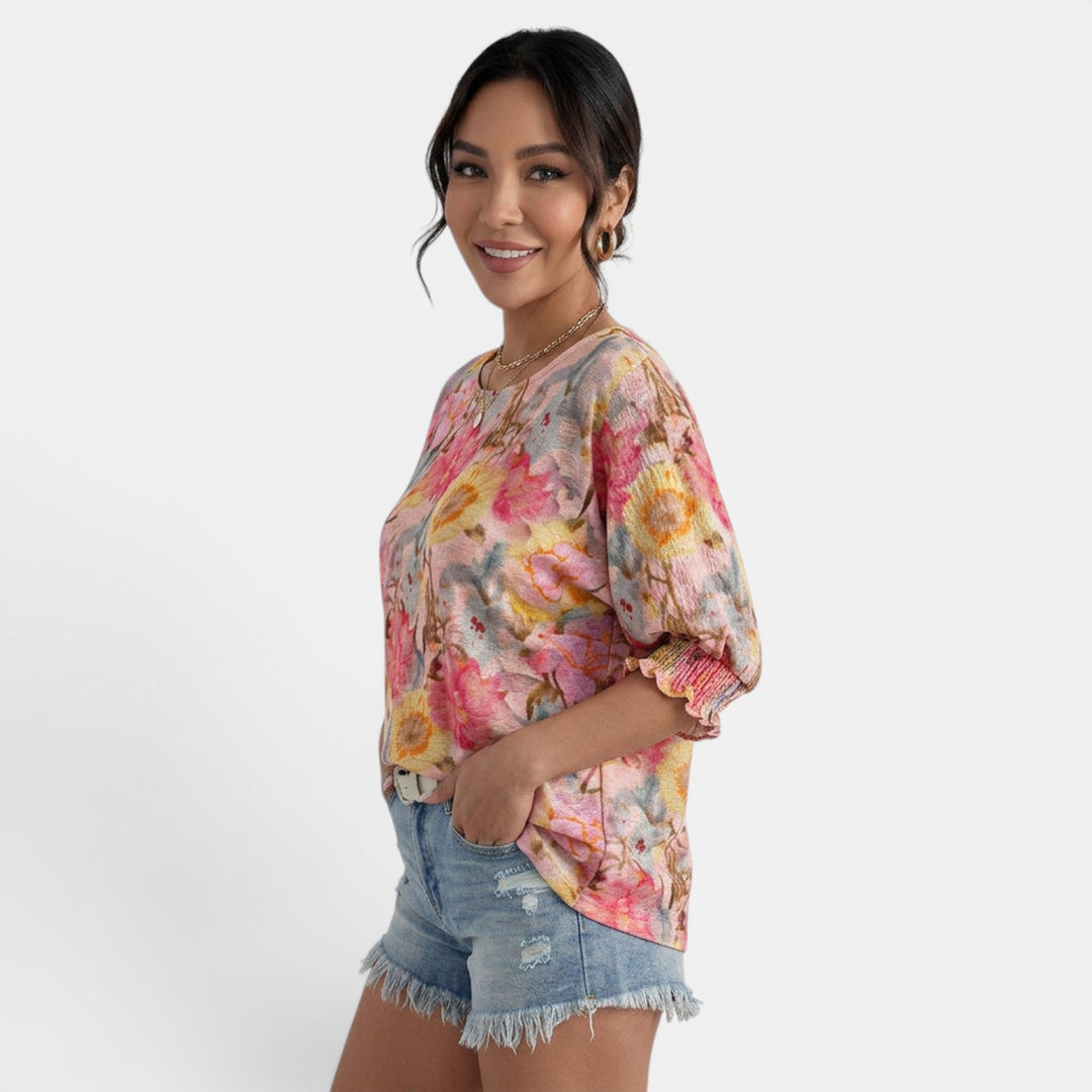 Blusa Floral Mujer Chiffon Verano