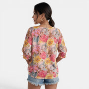 Blusa Floral Mujer Chiffon Verano