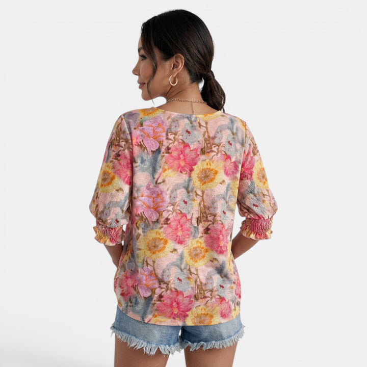Blusa Floral Mujer Chiffon Verano
