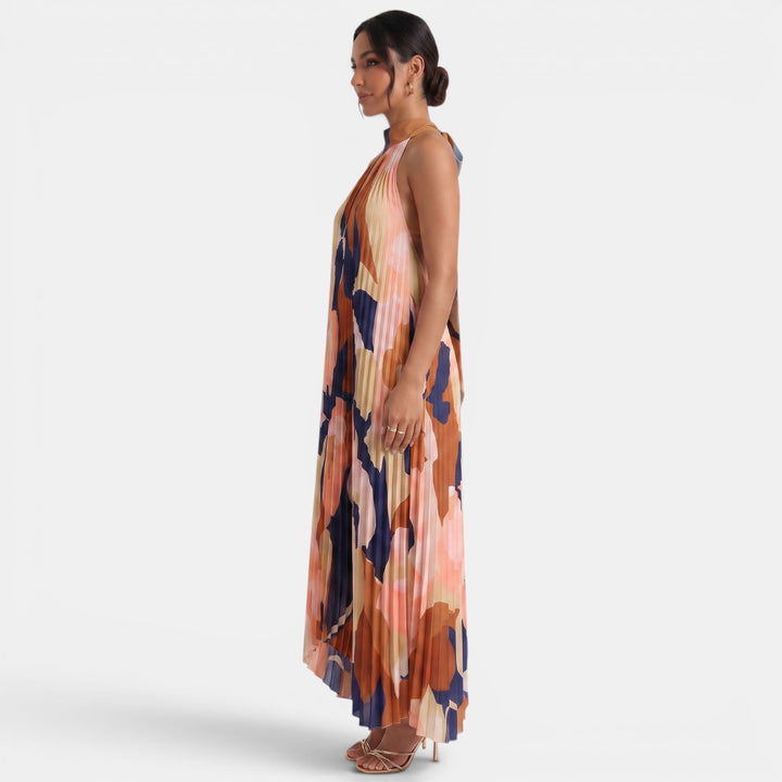Vestido Largo Floral Halter Verano