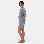 Women's Linen Cotton Half Sleeve Shirt Set