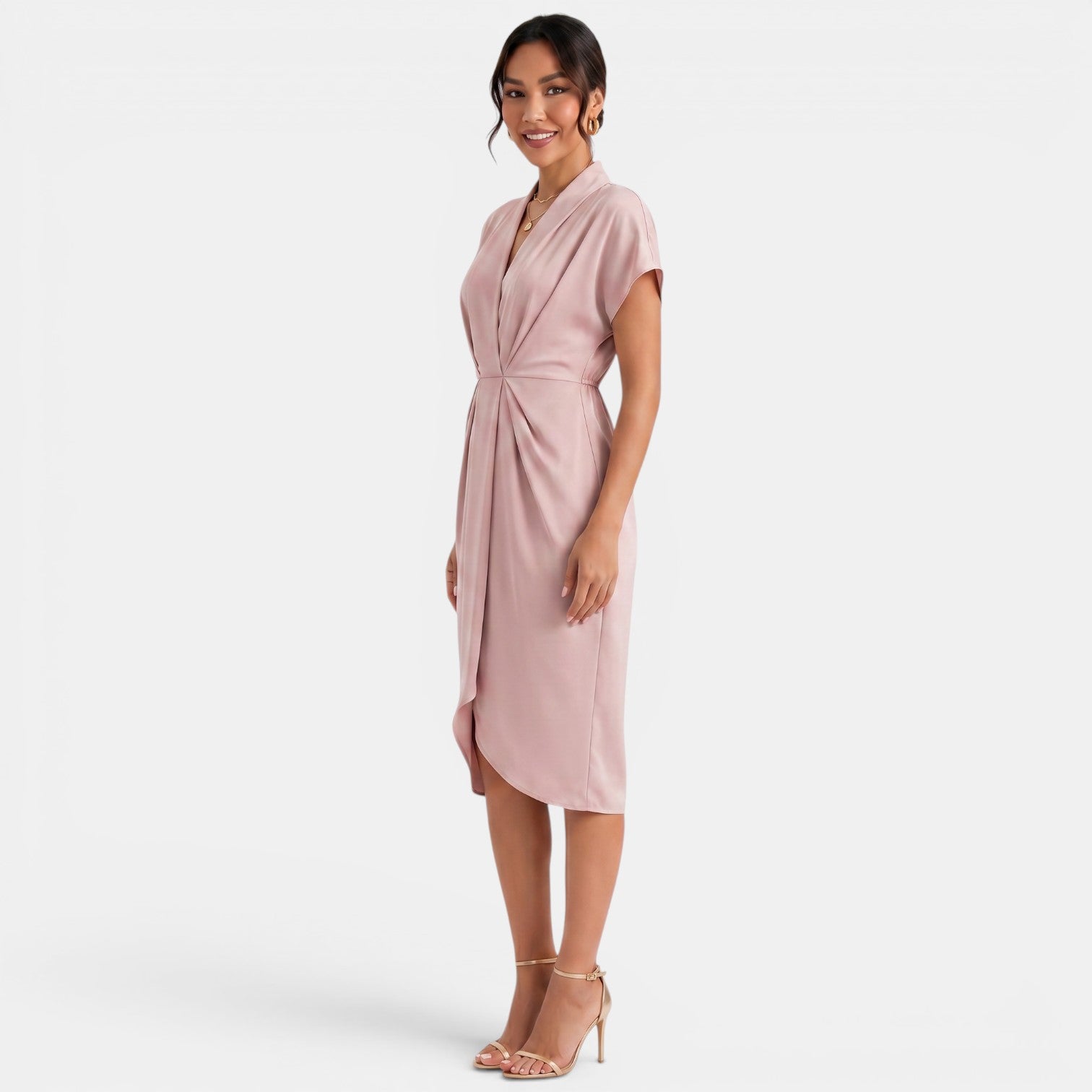 Vestido Mujer Cuello V Midi