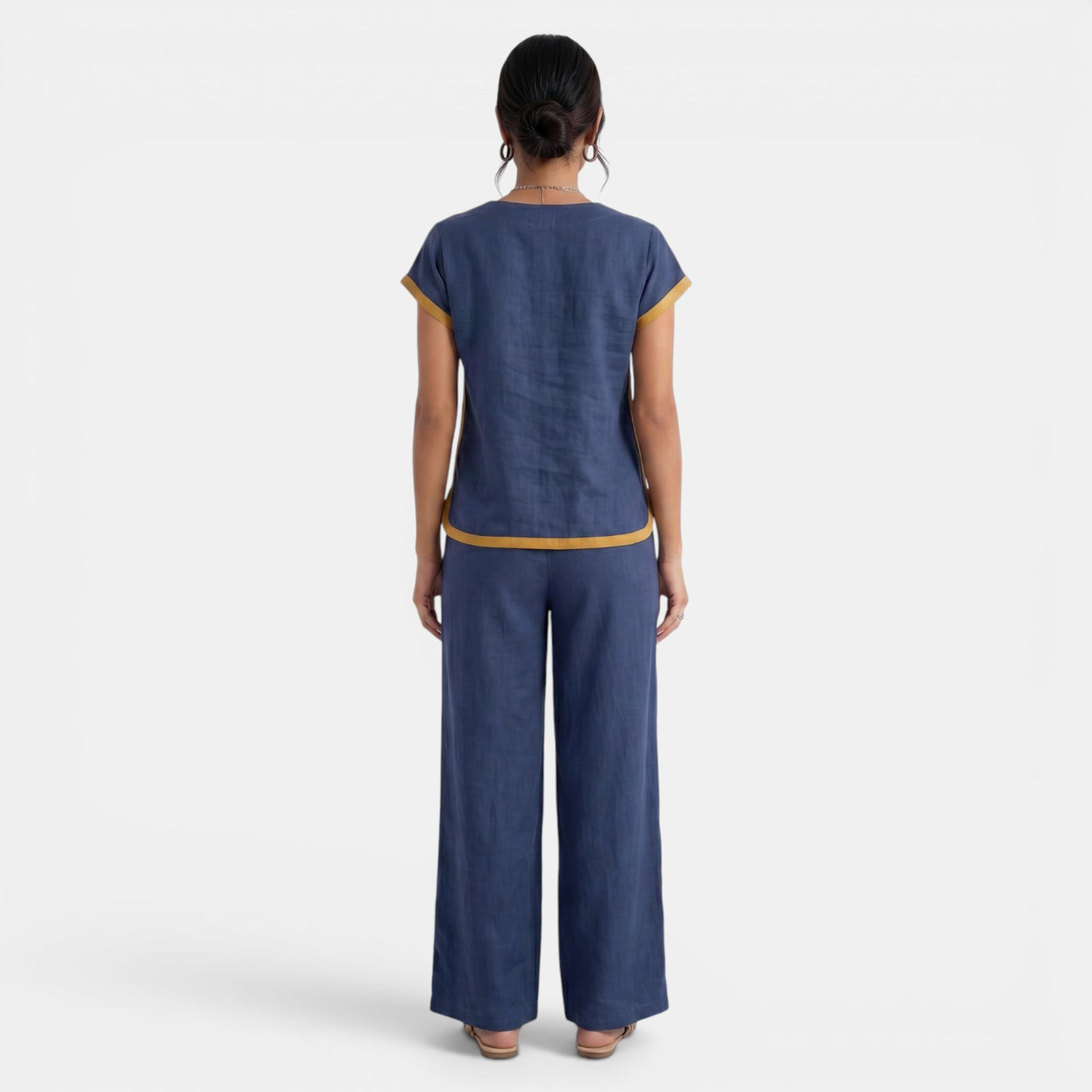 Women's Top and Wide-Leg Pants Set – Elegant 2-Piece Summer Outfit