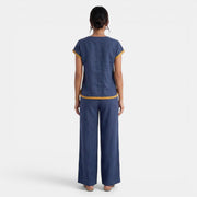 Women's Top and Wide-Leg Pants Set – Elegant 2-Piece Summer Outfit