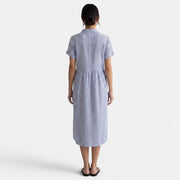 Casual Striped Loose Cotton Linen Dress