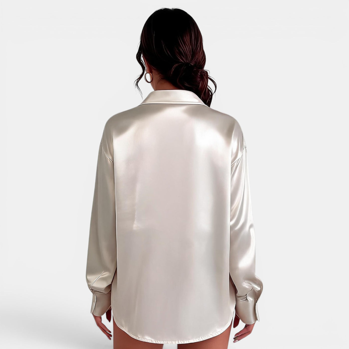 Blusa Satinada Mujer Manga Larga