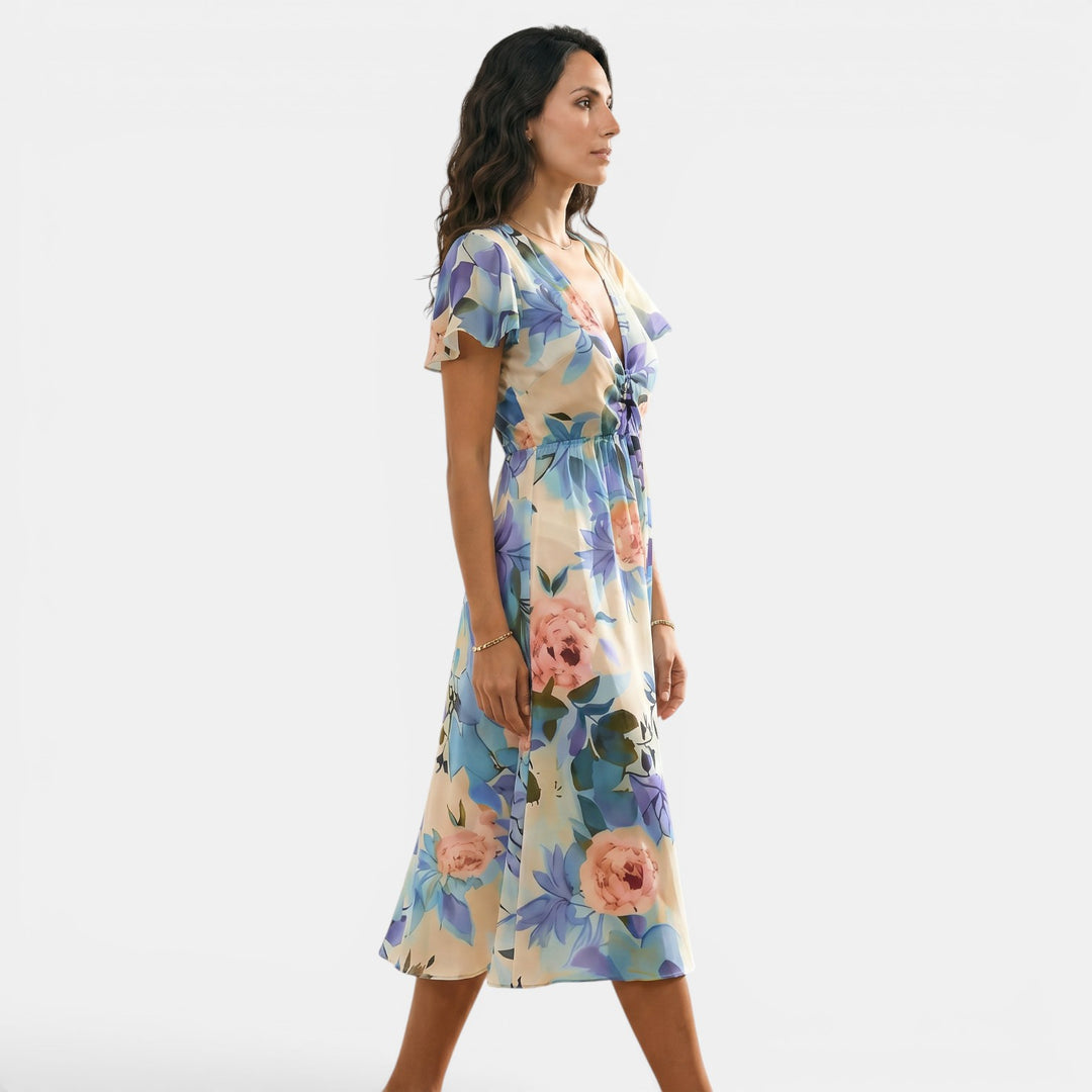 Vestido Midi Boho Floral Mujer