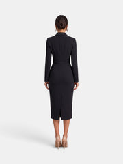 Premium White Women's Midi Blazer Dress
