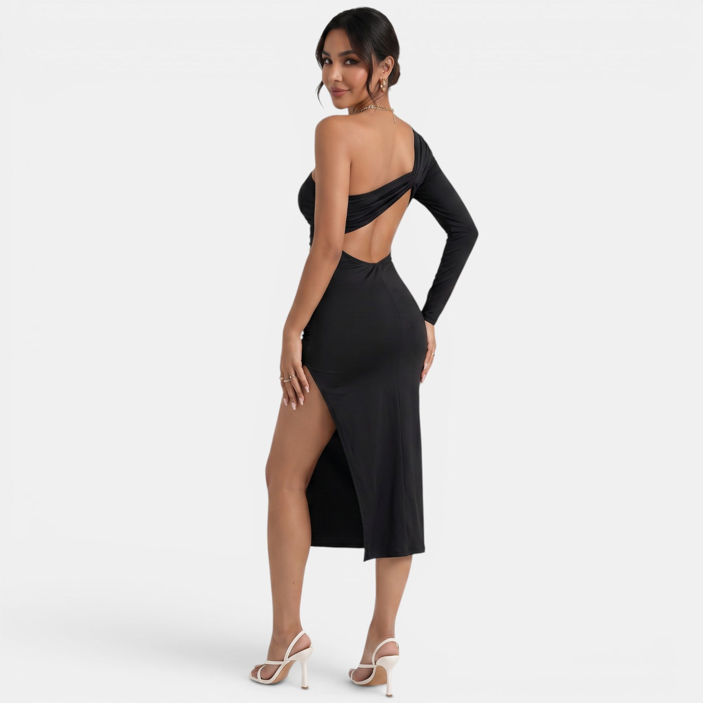 Vestido Midi Negro Elegante