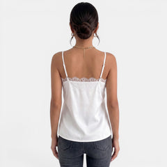 Camiseta Tirantes Mujer Encaje Cuello V