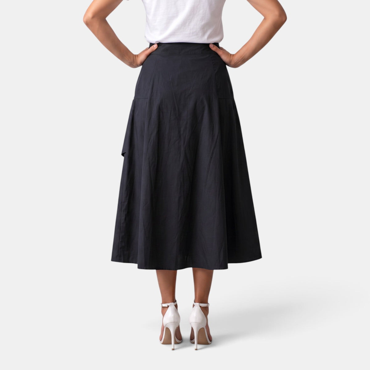 Falda Midi Mujer Cintura Alta