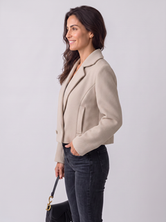 Women's Wool Jacket - Notch Lapel Collar