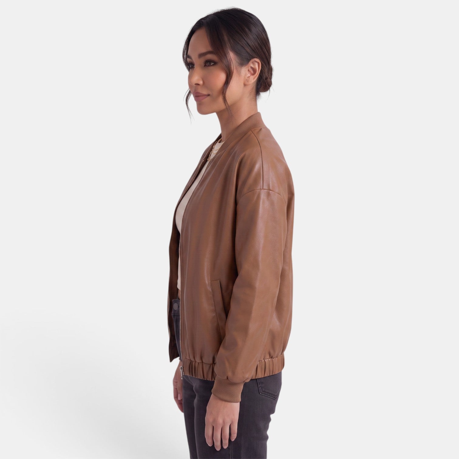 Women's Faux Leather Biker Jacket