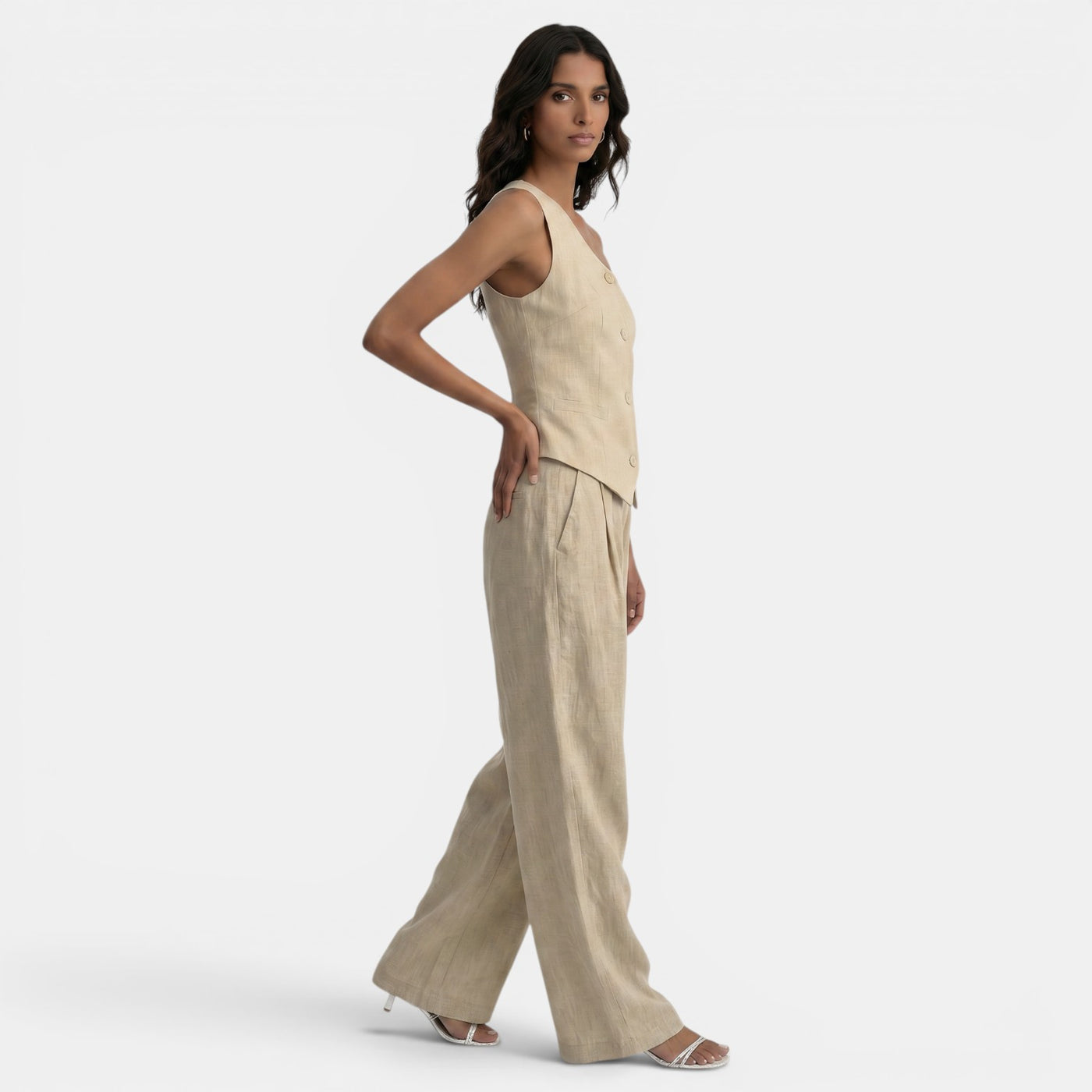 Linen Vest and Pants Set