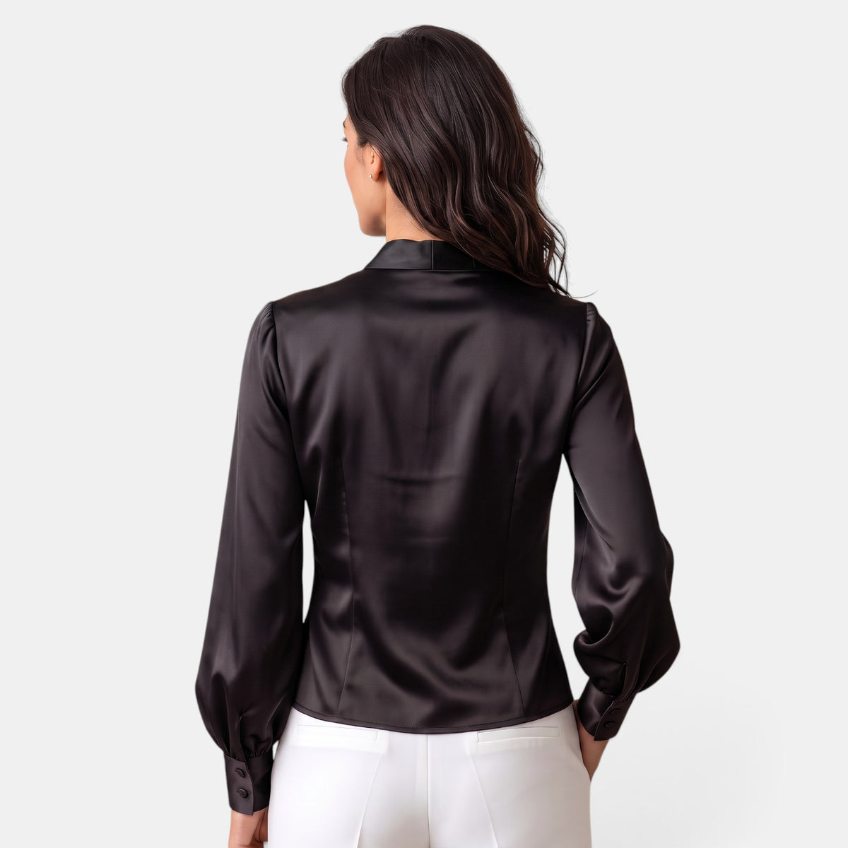 Blusa Mujer Satinada Manga Larga