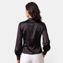 Blusa Mujer Satinada Manga Larga