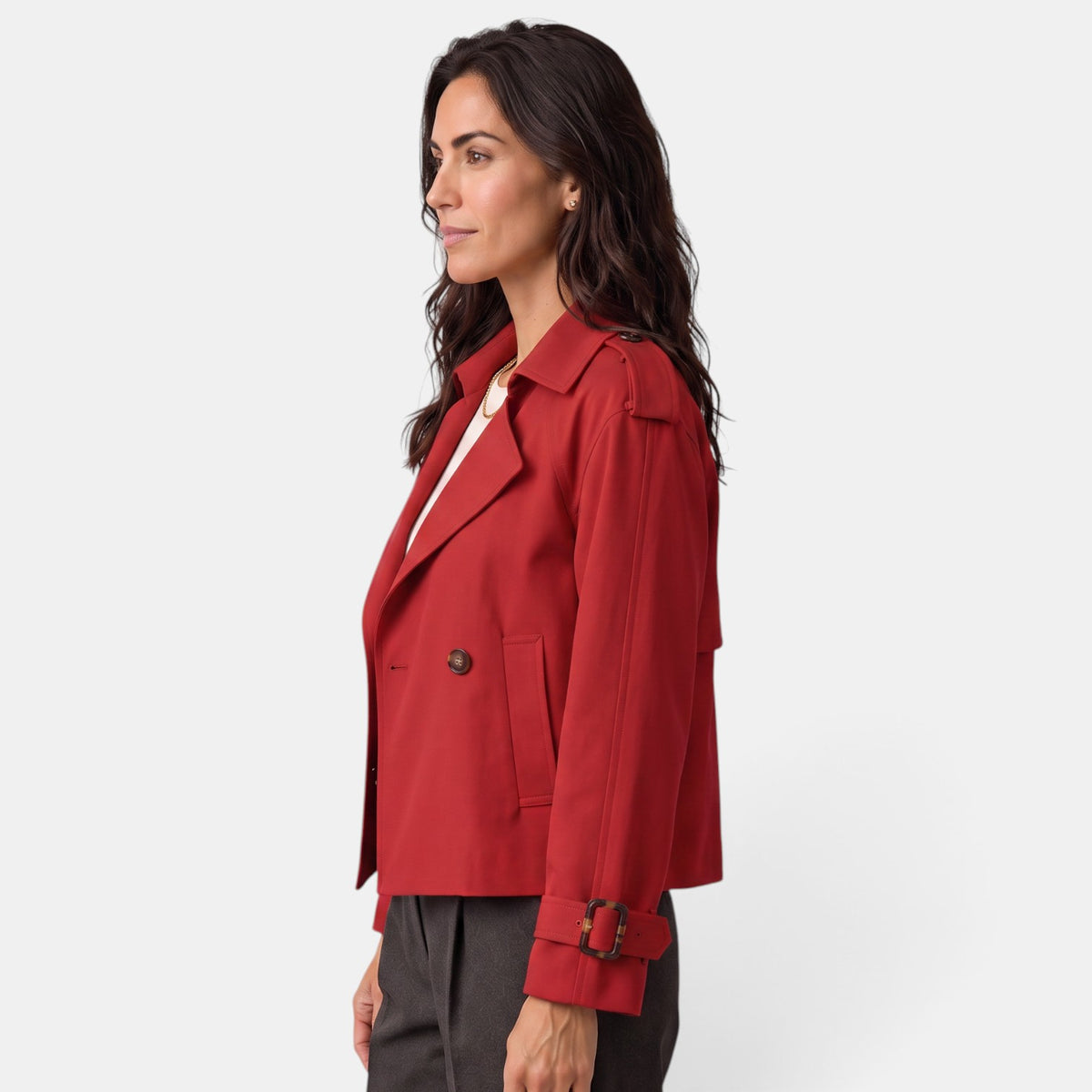 Lightweight Women's Double-Breasted Trench Coat
