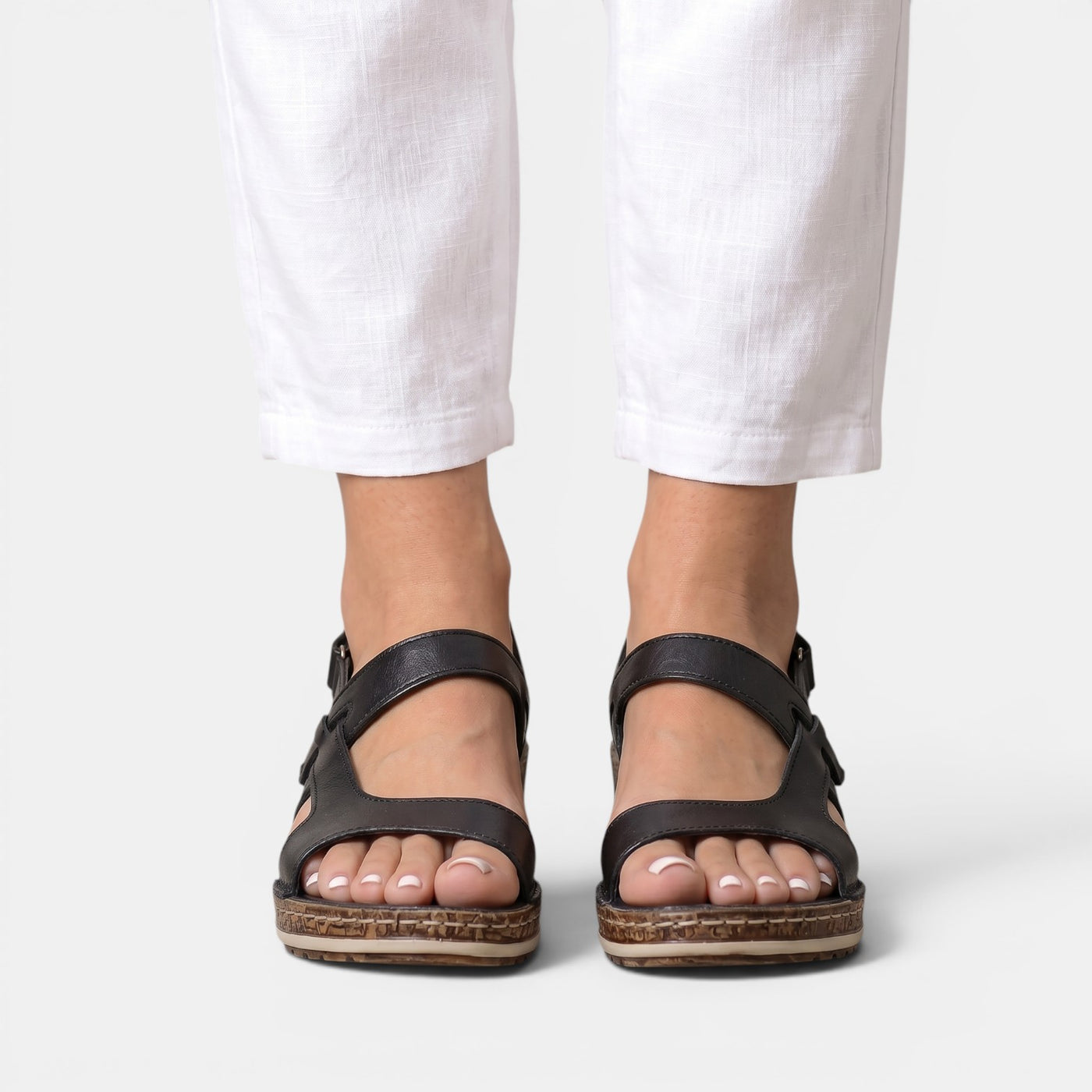 Women's Orthopedic Leather Wedge Sandals