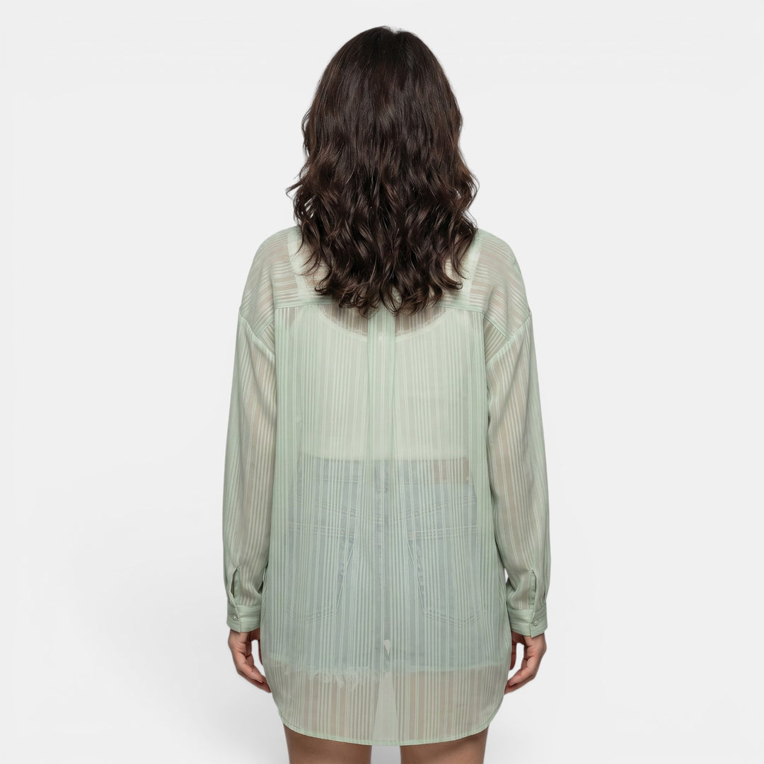 Camisa Chiffon Mujer Verano Transparente