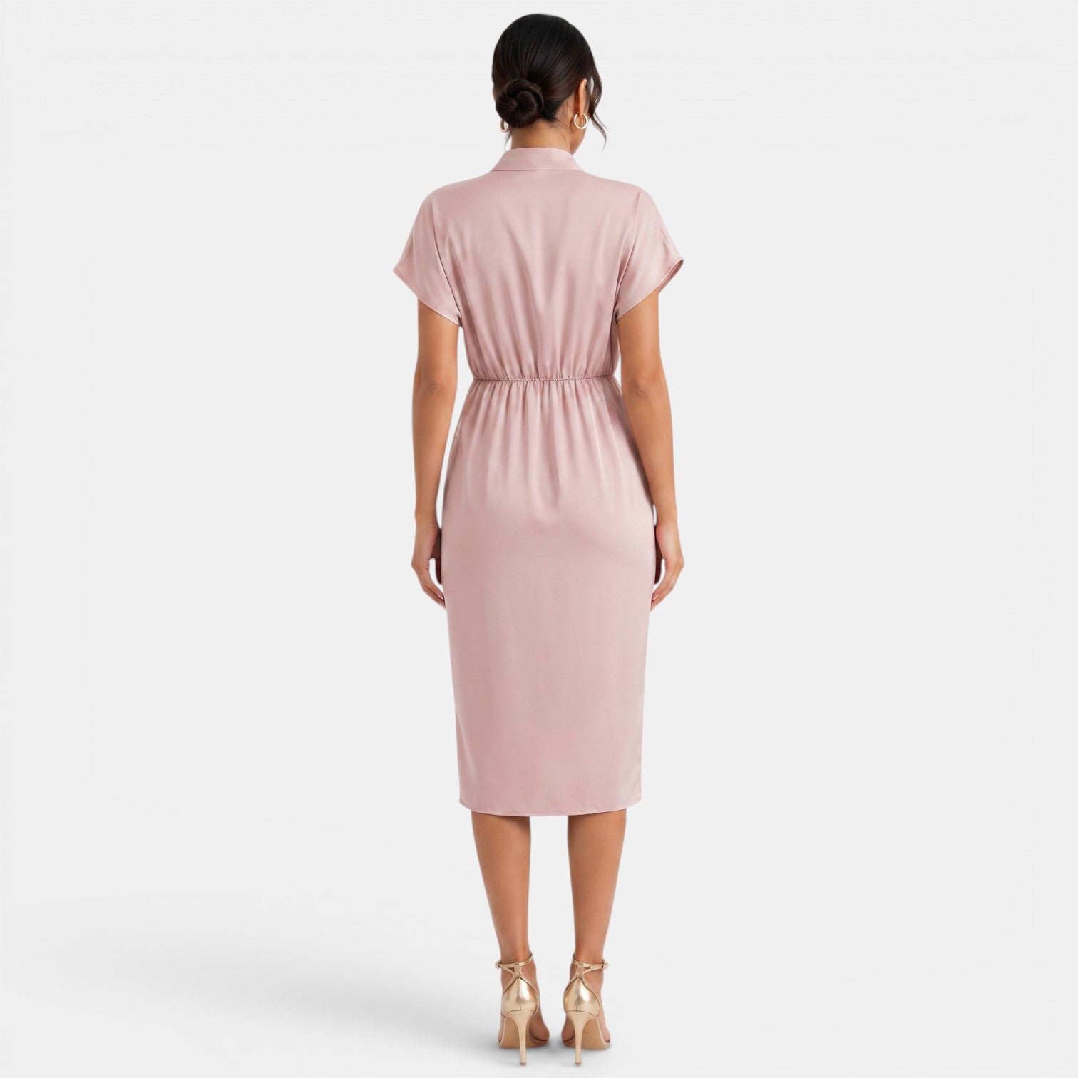 Vestido Mujer Cuello V Midi