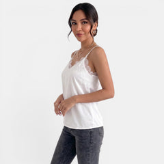Camiseta Tirantes Mujer Encaje Cuello V