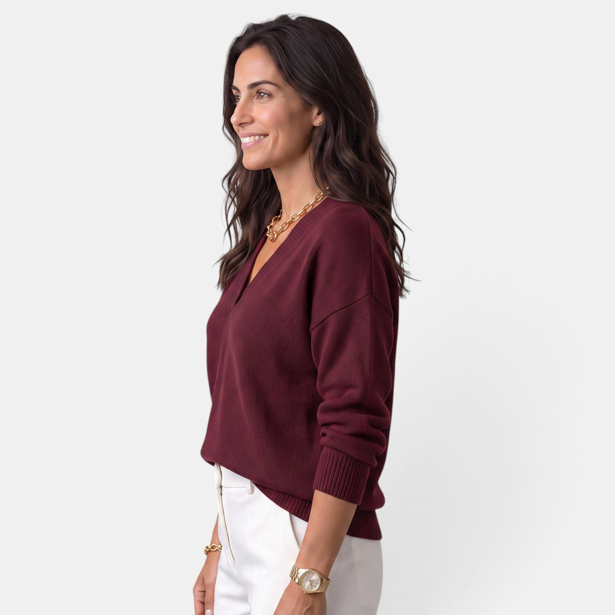 Women's V-Neck Elegant Sweater