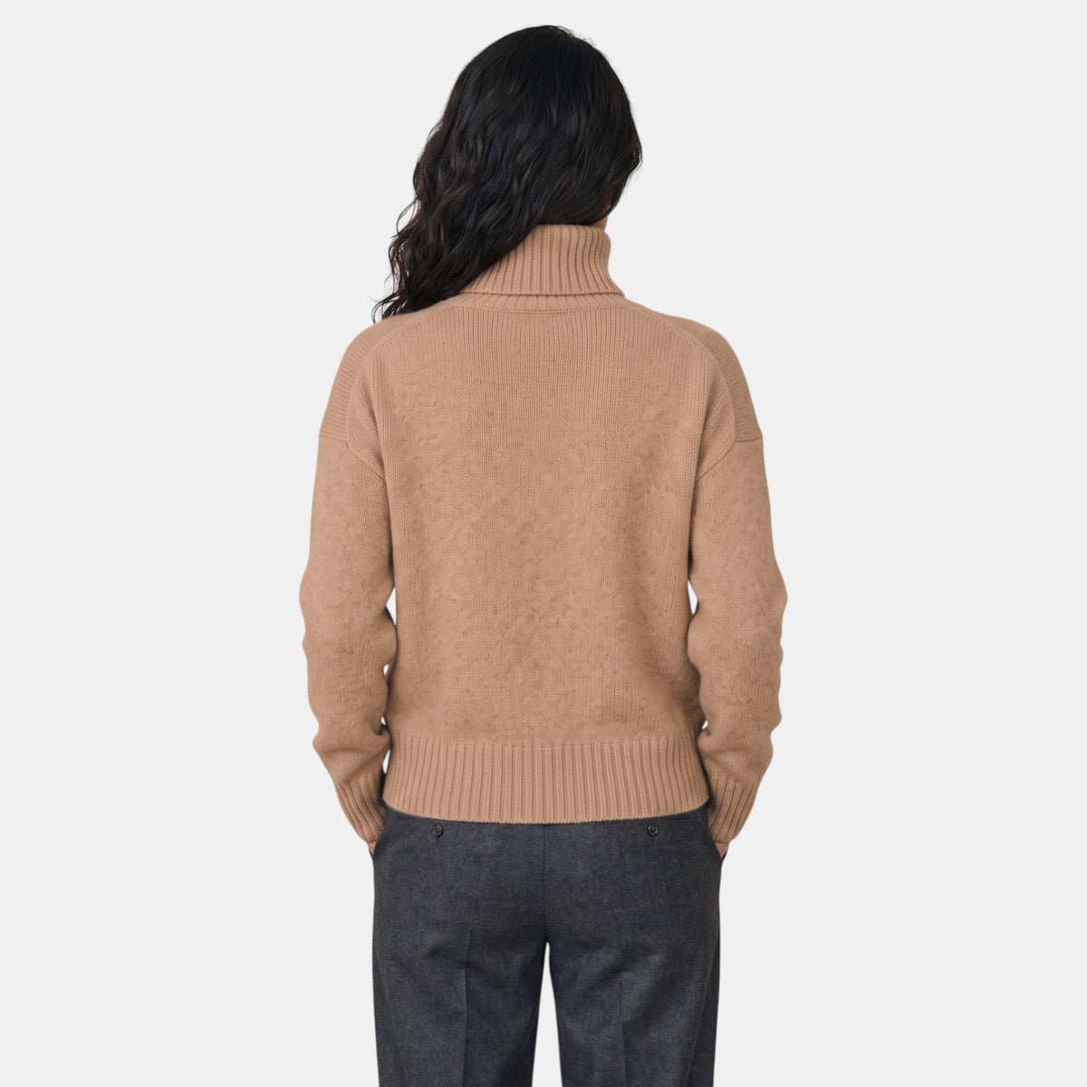Jersey de Cuello Alto Mujer Premium – 100% Cashmere Elegante