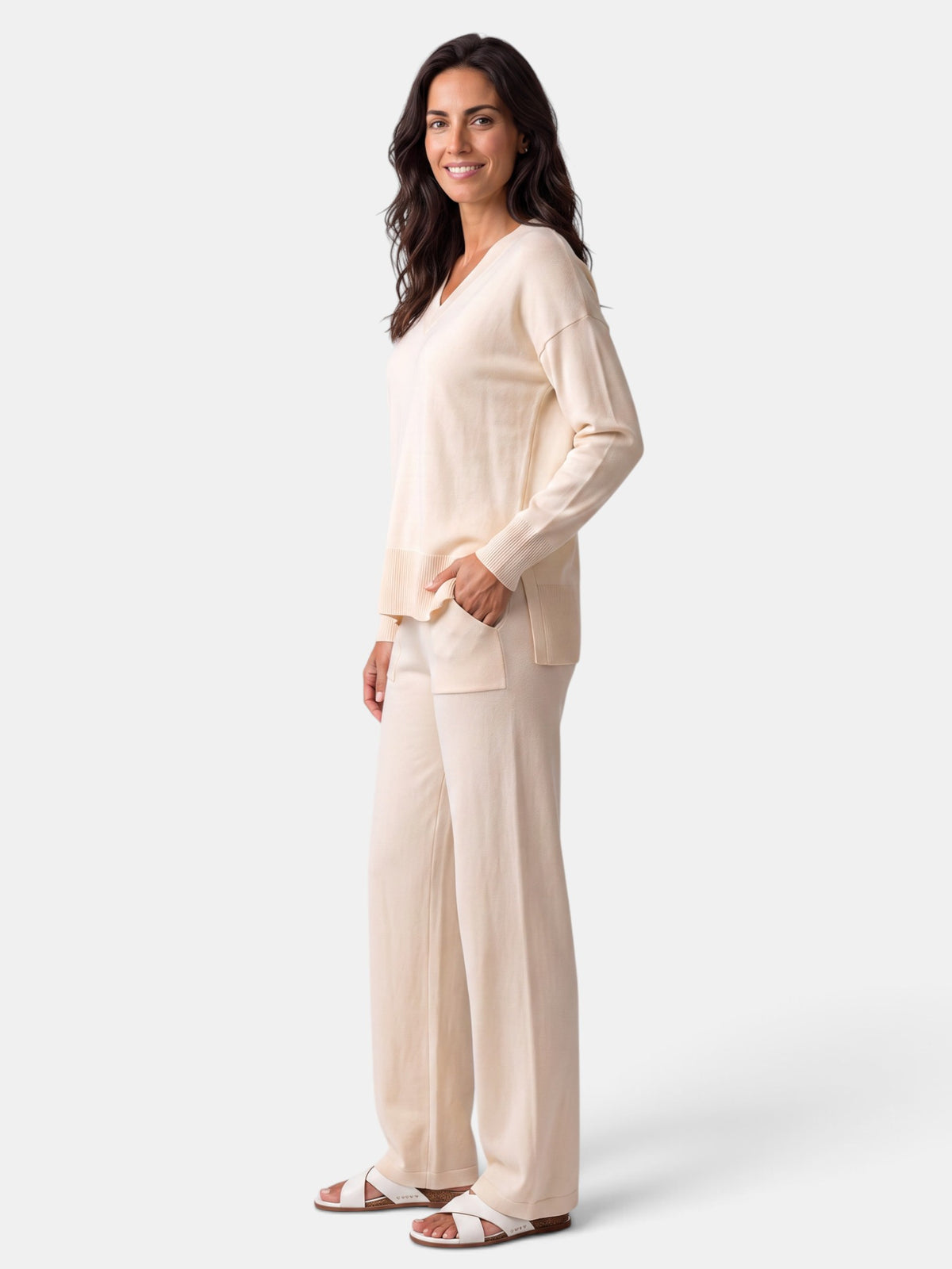 Conjunto Mujer Punto Jersey y Pantalón