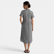 Casual Striped Loose Cotton Linen Dress