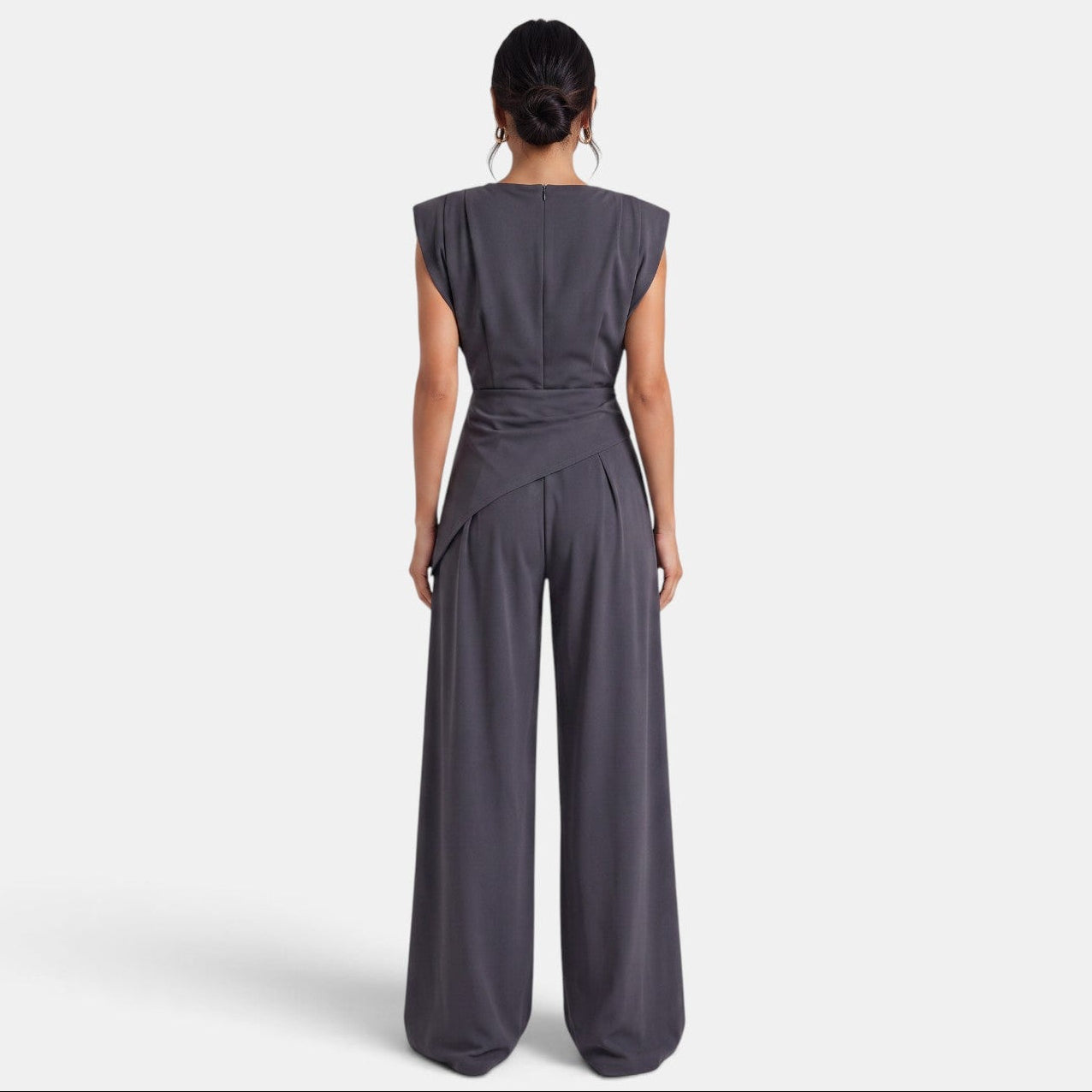 Conjunto Mujer Premium – Top Drapeado y Pantalón Ancho Elegante