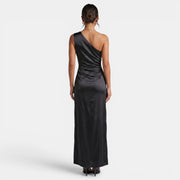 Vestido Satén Mujer Un Hombro