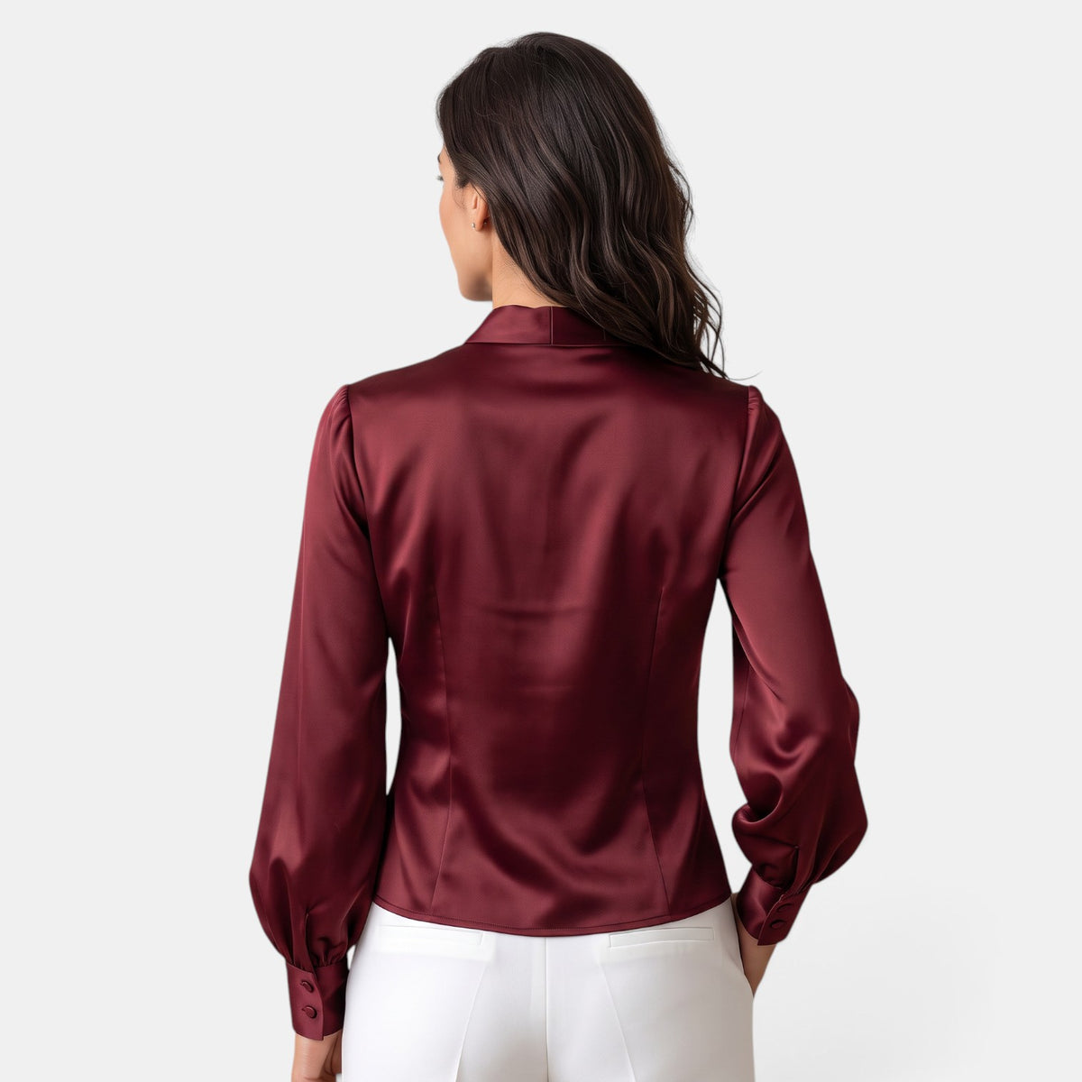 Blusa Mujer Satinada Manga Larga