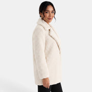 Abrigo Teddy Blanco Mujer