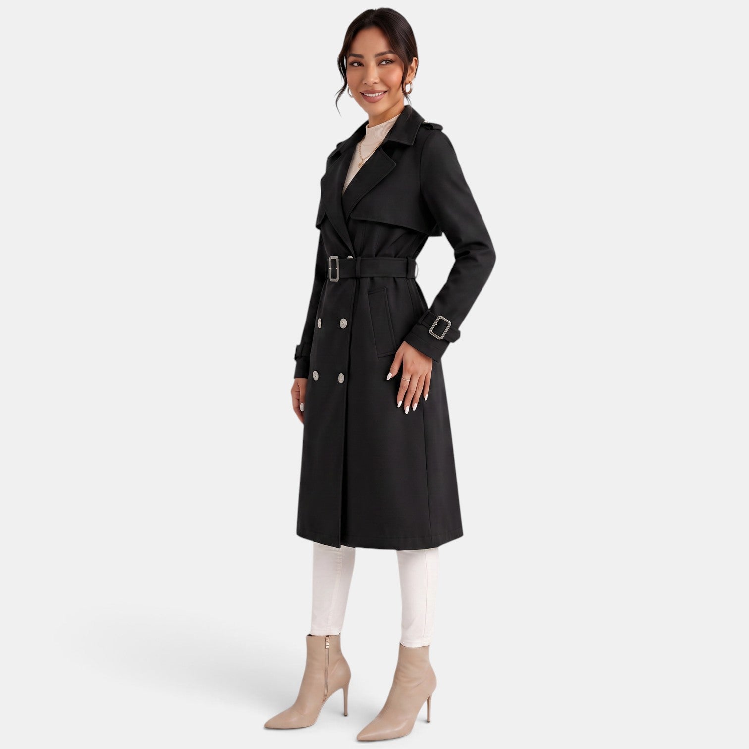 Gabardina Mujer Elegante Larga