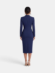 Premium White Women's Midi Blazer Dress